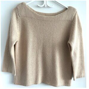 Calypso St. Barth Light Gold / Tan Cashmere Sweater Sz S